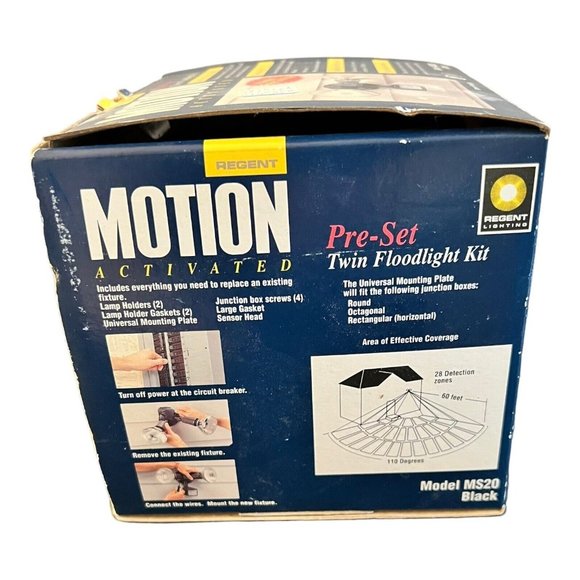 Motion Activated Twin Floodlight kit by Regent, Model MS20 Black - Picture 9 of 13